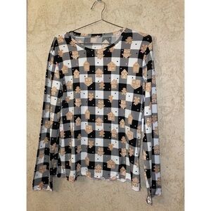 Sam & Olivia Long Sleeve Sleepwear Top Large